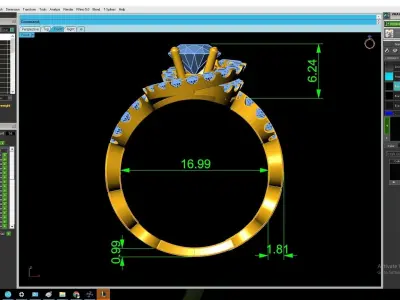 Luxury Multi Halo Floral Diamond Engagement Ring 3199 3D print model