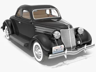 1930s Generic Coupe Car Black 3D model