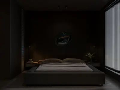 3D model of modern bedroom bathroom suite design 3D model