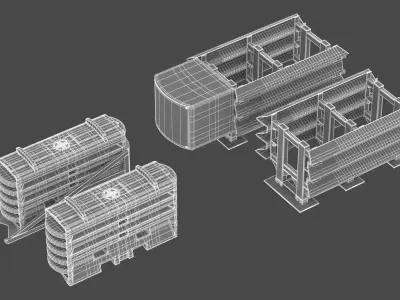 Modular Crash Cushion 3D model