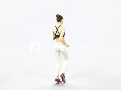 Beauty 03D Running Jogging Sports Woman Low-poly 3D model