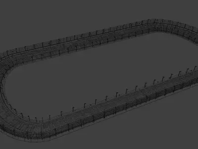 Racing Track Asset NASCAR Style Short Training Circuit Free low-poly 3D model