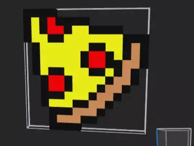 Pizza pixel art Free 3D model