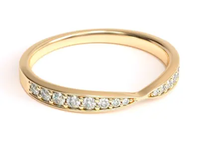 Tiffany Harmony Bead-set Diamond Ring 3D print model