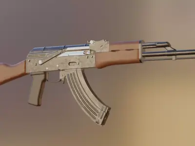 Ak-47 Assault Rifle  -  Realistic 3D Weapon Model for Games 3D model