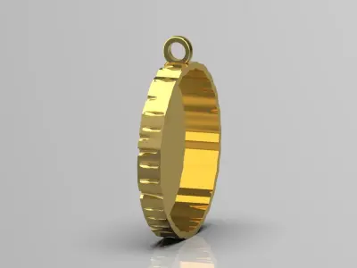 Gold pendant wooden tree trunk design symbol nature model gp0396 3D print model