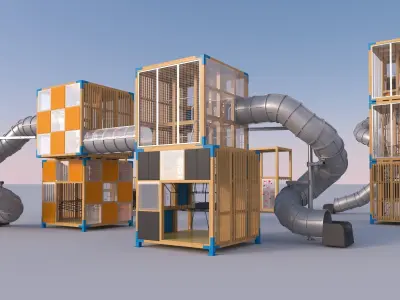 Modern playground 4 3D model