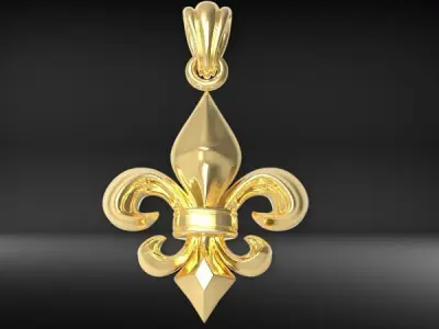 fleur de lis Necklace Pendant Charm Jewelry 3D print model