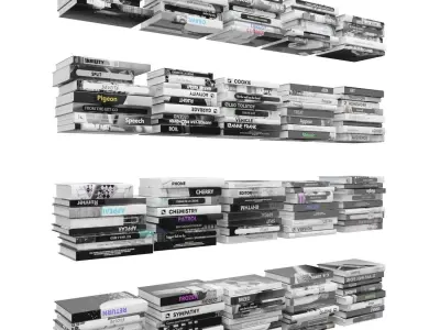 Books 150 pieces 2-5-2 Low-poly 3D model