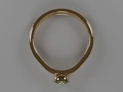 Ring with peridot 3D model 3D model