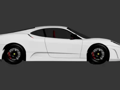 3D model of a white sports car 3D model