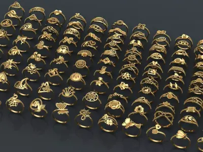 130 rings 3D print model