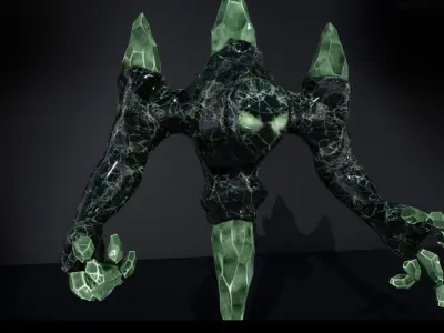 Crystal elemental low-poly game engine ready 3D model Low-poly 3D model