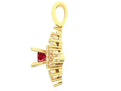 Luxury Star Shape Pendant with Diamond and Gemstone 292 3D print model