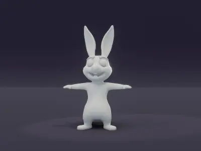 Cartoon Kangaroo Rigged Base Mesh 3D Model Low-poly 3D model