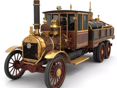 Steampunk Heavy Cargo Truck 3D Model Low-poly 3D model