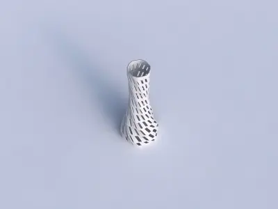 Vase twisted squeezed hexagon with checker grid lattice 3D print model