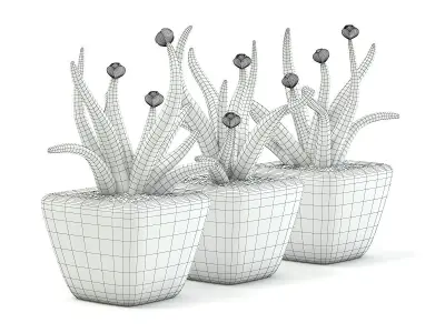 Plastic Flowers 3D model