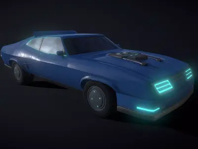 Ford Falcon Retro Futuristic Car Low-poly 3D model