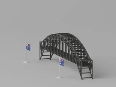 Sydney Harbour Bridge Australia Low-poly 3D model