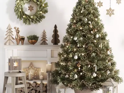 Christmas Tree and Decoration Set 011 3D model