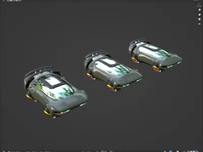 Simplistic Flying Vehicle 19 Low-poly 3D model