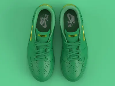 Air Jordan 1 Low Method of Make Green Metallic Gold Low-poly 3D model
