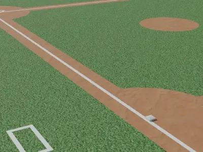Baseball field Low-poly 3D model