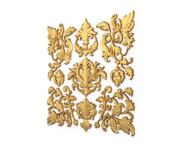 Classic carved decor ornament 419 3D model