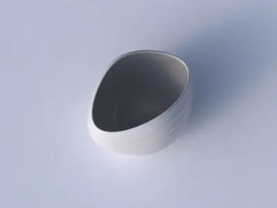 Bowl compressed 3 with smooth horizontal dents 2 3D print model