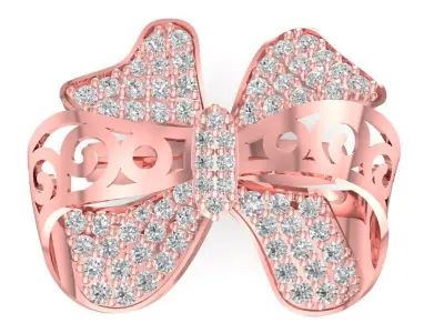 Luxury Bow Diamond Ring for Women  2812 3D print model