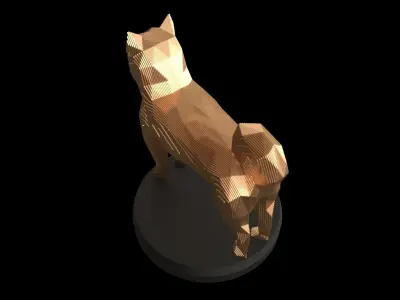 Parametric Shiba Inu Low-poly 3D model