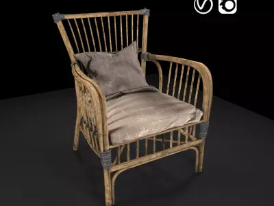 Old Wooden Chair 3D model