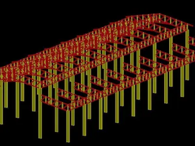 Factory Design High Detail Revit Structure- Robot Structre Model 3D model