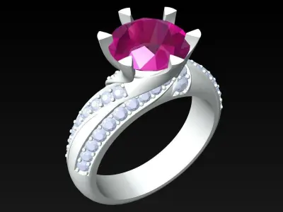 Diamond Ring - Womens Rings - N192318 3D print model