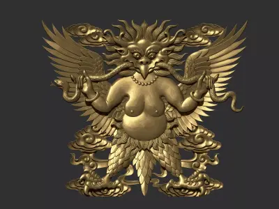 garuda golden deity 3D print model