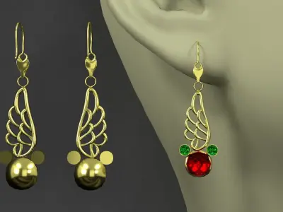 earrings eagle 3D model