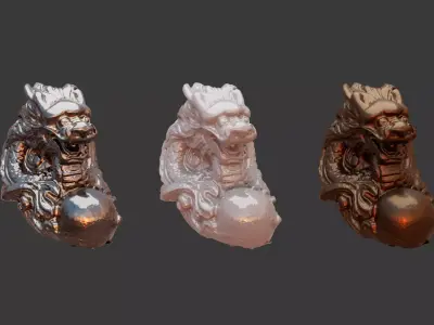 Chinese Loong sculpture decoration 3D model