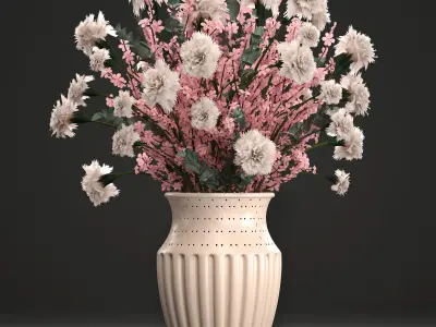Decorative bouquet of flowers 3D model