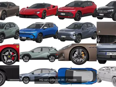 HQ cars collection 35 3D Model Pack