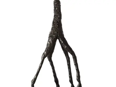 Equestrian sculpture with two legs Low-poly 3D model