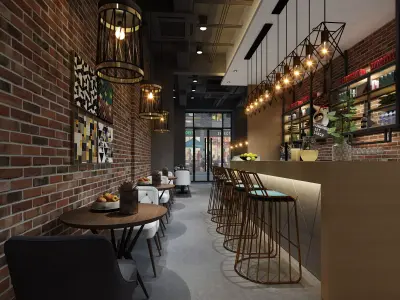 restaurant interior scenes 3D model
