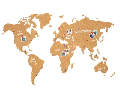 Cork World Map 3D model