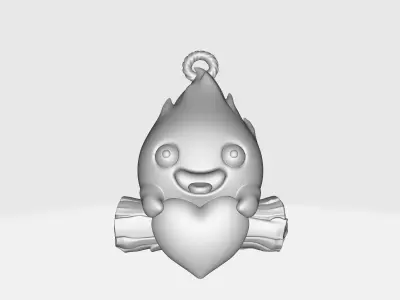 Flame Heart Valentine Holding Heart  Romantic Valentines Day 3D print model