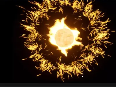 Unreal Engine 5 Sun VFX particles animation 3D model