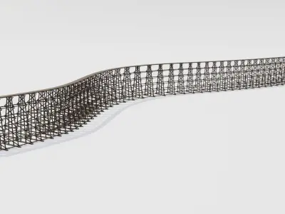 Wooden  trestle Low-poly 3D model