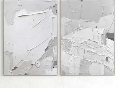 Plaster Two Photo Frame 222 Low-poly 3D model