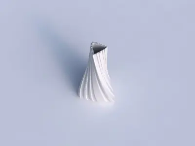 Vase twist tilted triangle with smooth vertical ribbons   3D print model