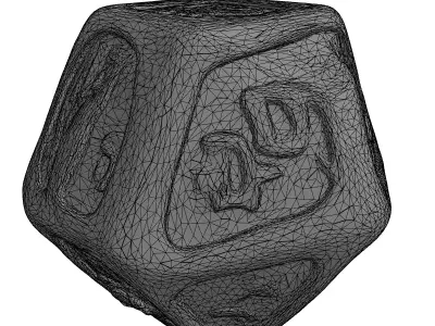 Luxury Metallic D20 Dice Game Asset Low-poly 3D model