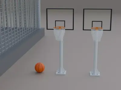 3d basketball court Low-poly 3D model